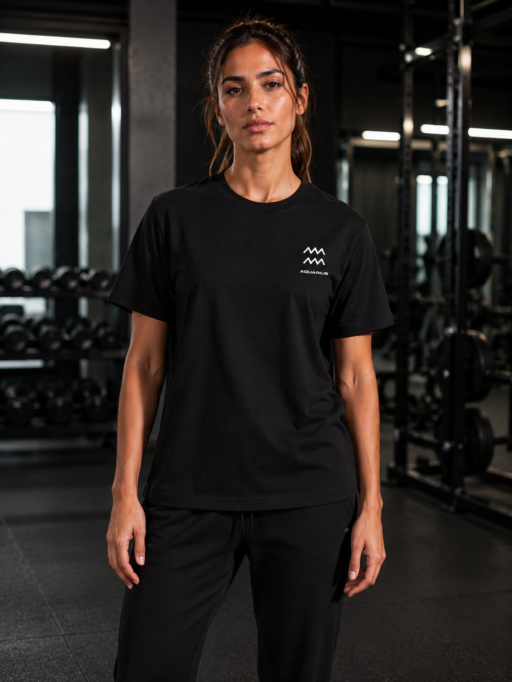 Aquarius Zodiac Performance Tee | Premium Athletic Gymwear | Zodiac Café