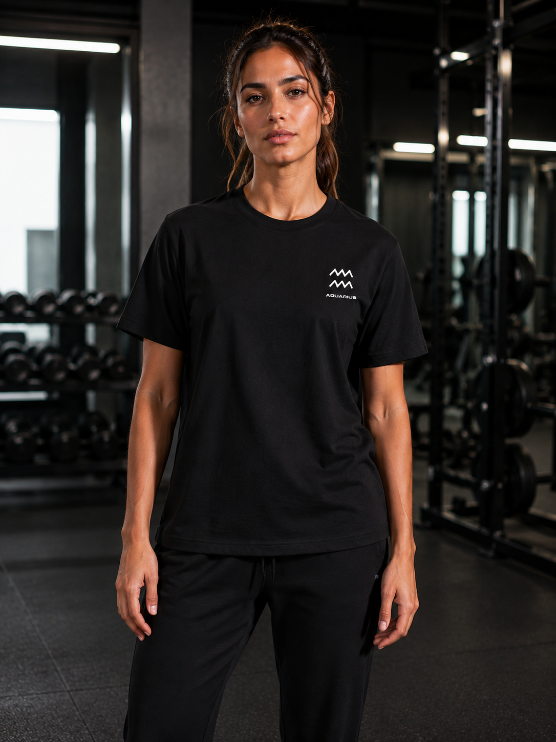Aquarius Zodiac Performance Tee | Premium Athletic Gymwear | Zodiac Café