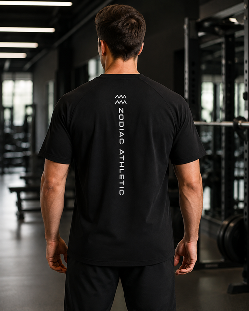 Aquarius Zodiac Performance Tee | Premium Athletic Gymwear | Zodiac Café