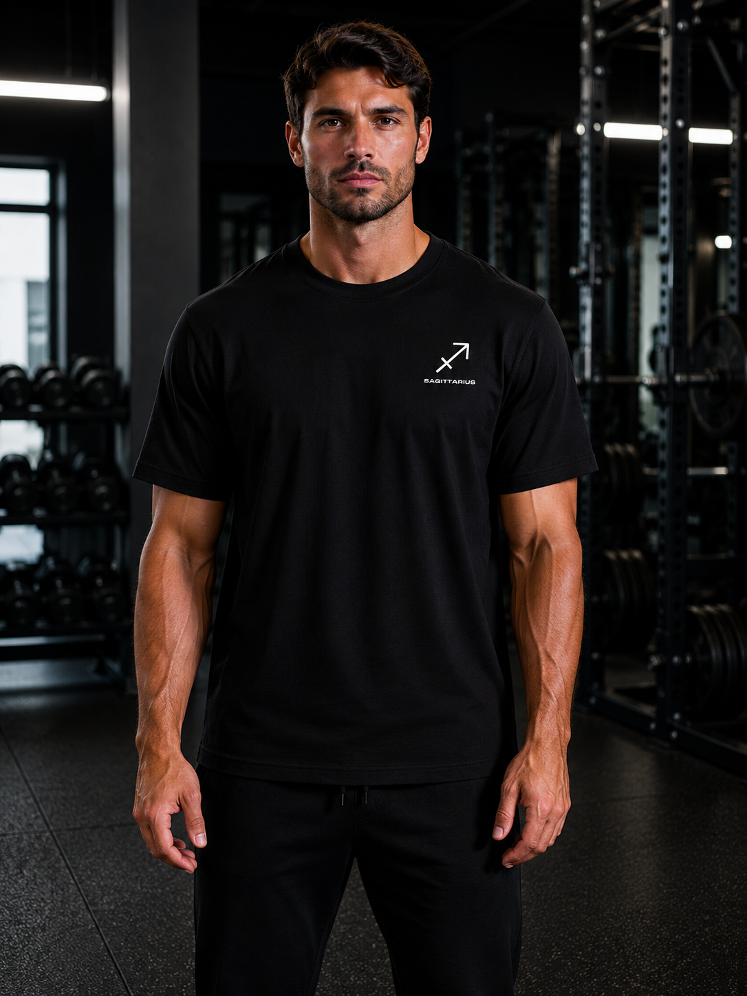 Sagittarius Zodiac Performance Tee | Premium Athletic Gymwear | Zodiac Café