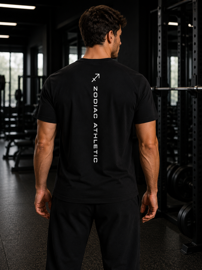 Sagittarius Zodiac Performance Tee | Premium Athletic Gymwear | Zodiac Café