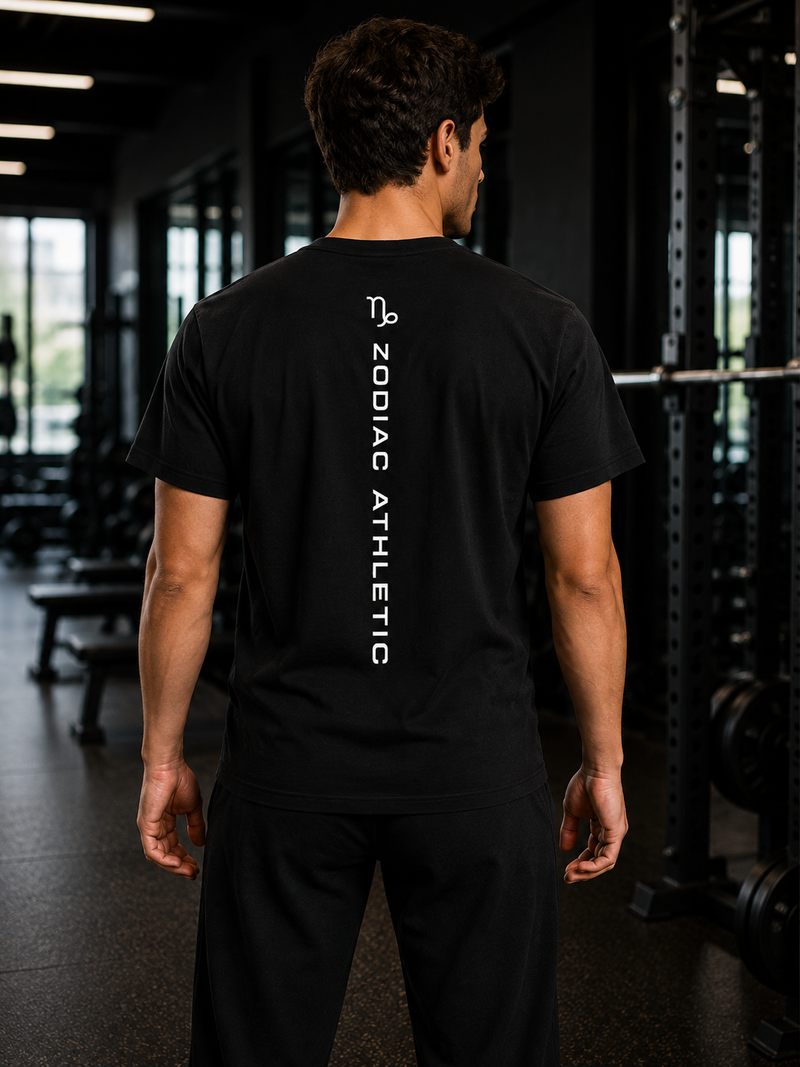Capricorn Zodiac Performance Tee | Premium Athletic Gymwear | Zodiac Café